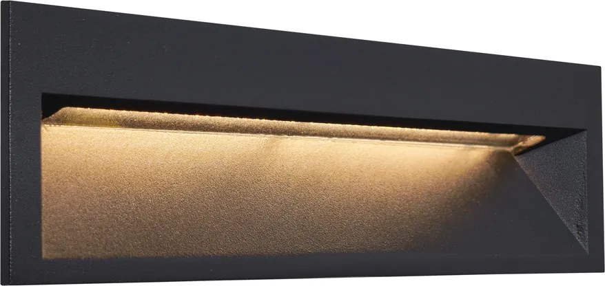 6 darabos modern süllyesztett fali lámpa fekete 28 cm LED-del IP65 - Mert