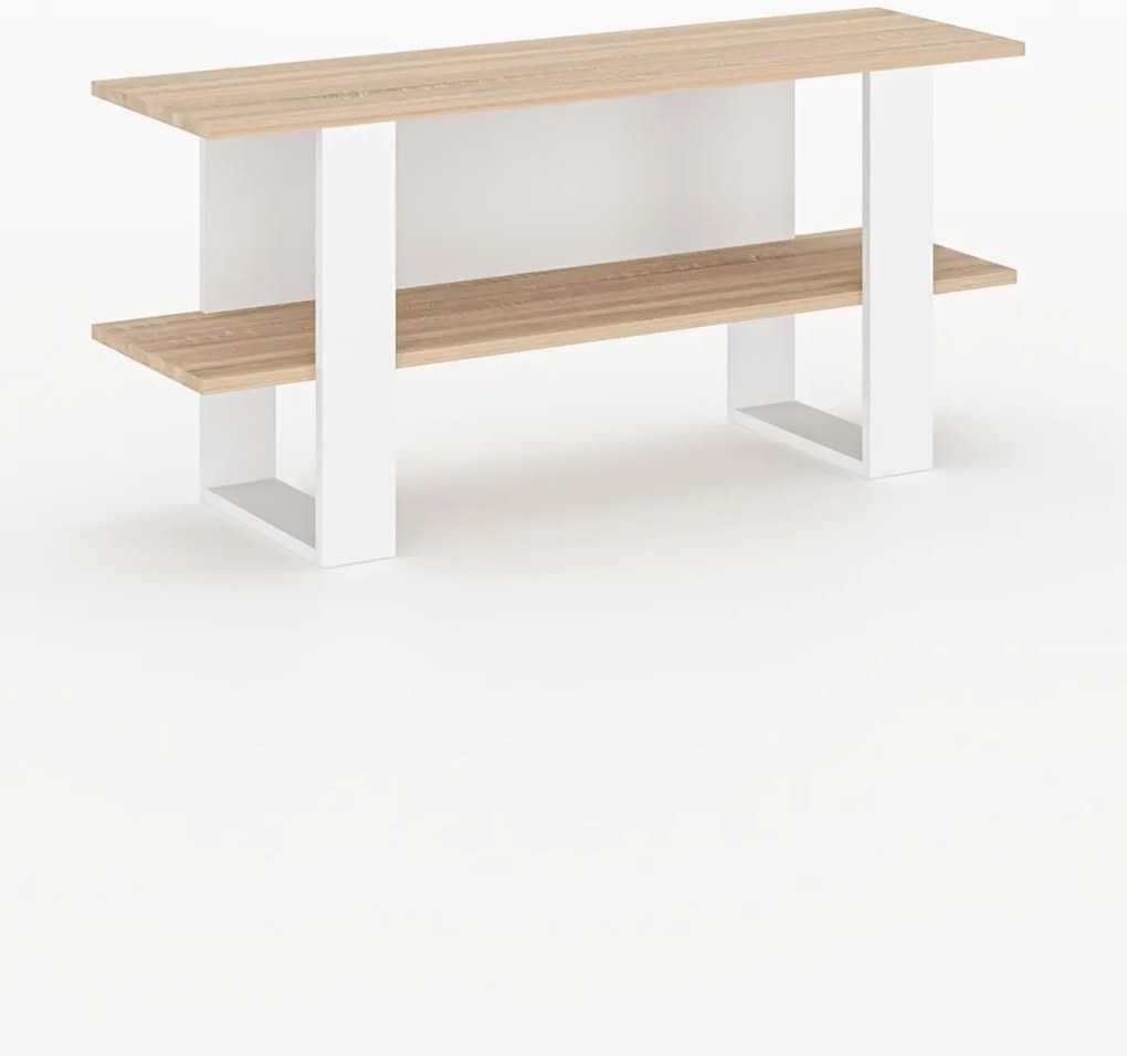 Harta TV-állvány, sonoma tölgy-fehér, 120 cm