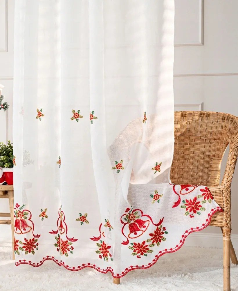 Mg Függöny batiszt hímzés Csengő 250x250cm Kész Holly szalaggal