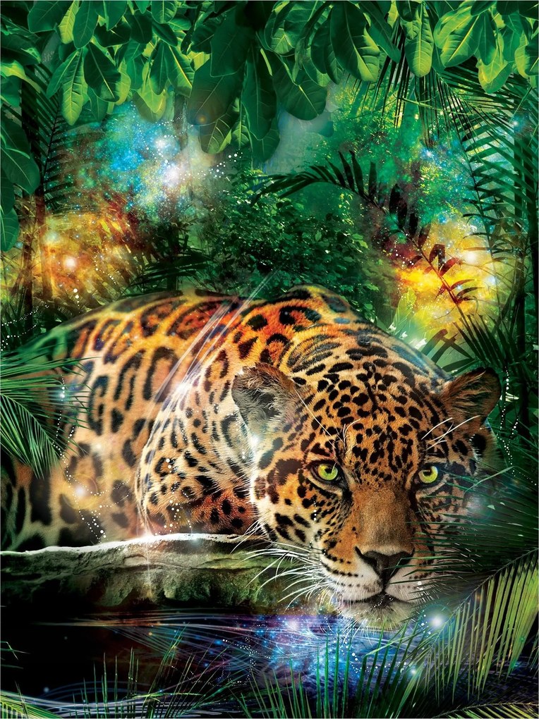 Flizelin fotótapéta Leopárd trópusi dzsungel levelek 206x275 +ragasztó