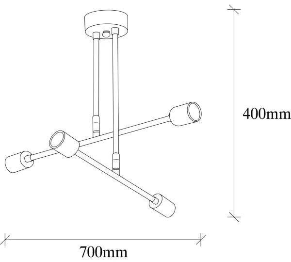 Csillár rúdon FLOWER 4xE27/40W/230V