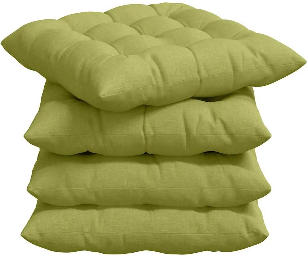 vidaXL Ülőpárnák 4 pcs Világos zöld 40 x 40 x 6 cm szövet