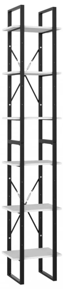 6-szintes fehér szerelt fa könyvszekrény 40 x 30 x 210 cm