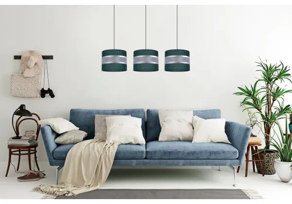 Csillár zsinóron CORAL 3xE27/60W/230V zöld