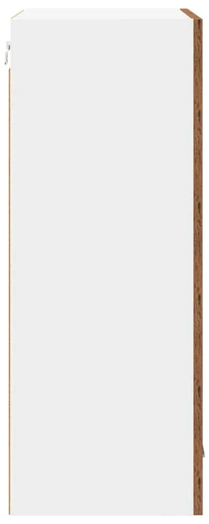 Függő szekrény Riga Régi fa és fehér 50 x 31 x 80 cm Faanyag