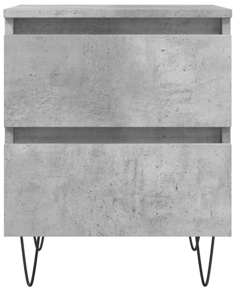 Betonszürke szerelt fa éjjeliszekrény 40x35x50 cm