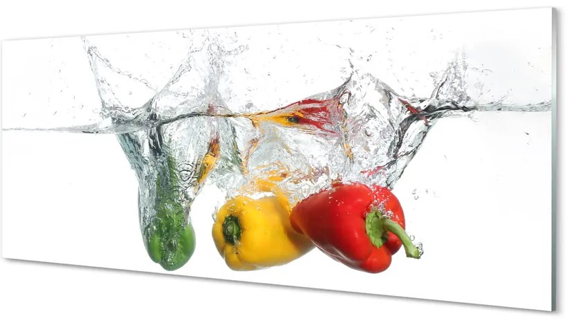 Üvegképek Színes paprika vízben 120x60cm