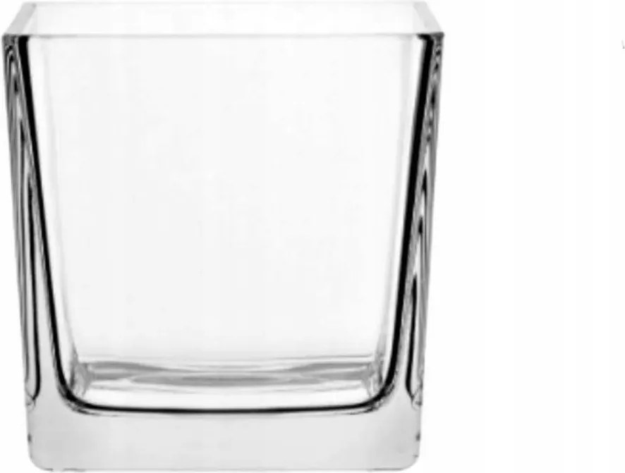 üveg gyertyatartó kocka négyzet üveg váza h18 d18