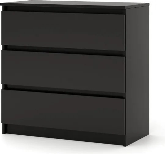 SIMPLE komód 80 cm 3 fiók fekete