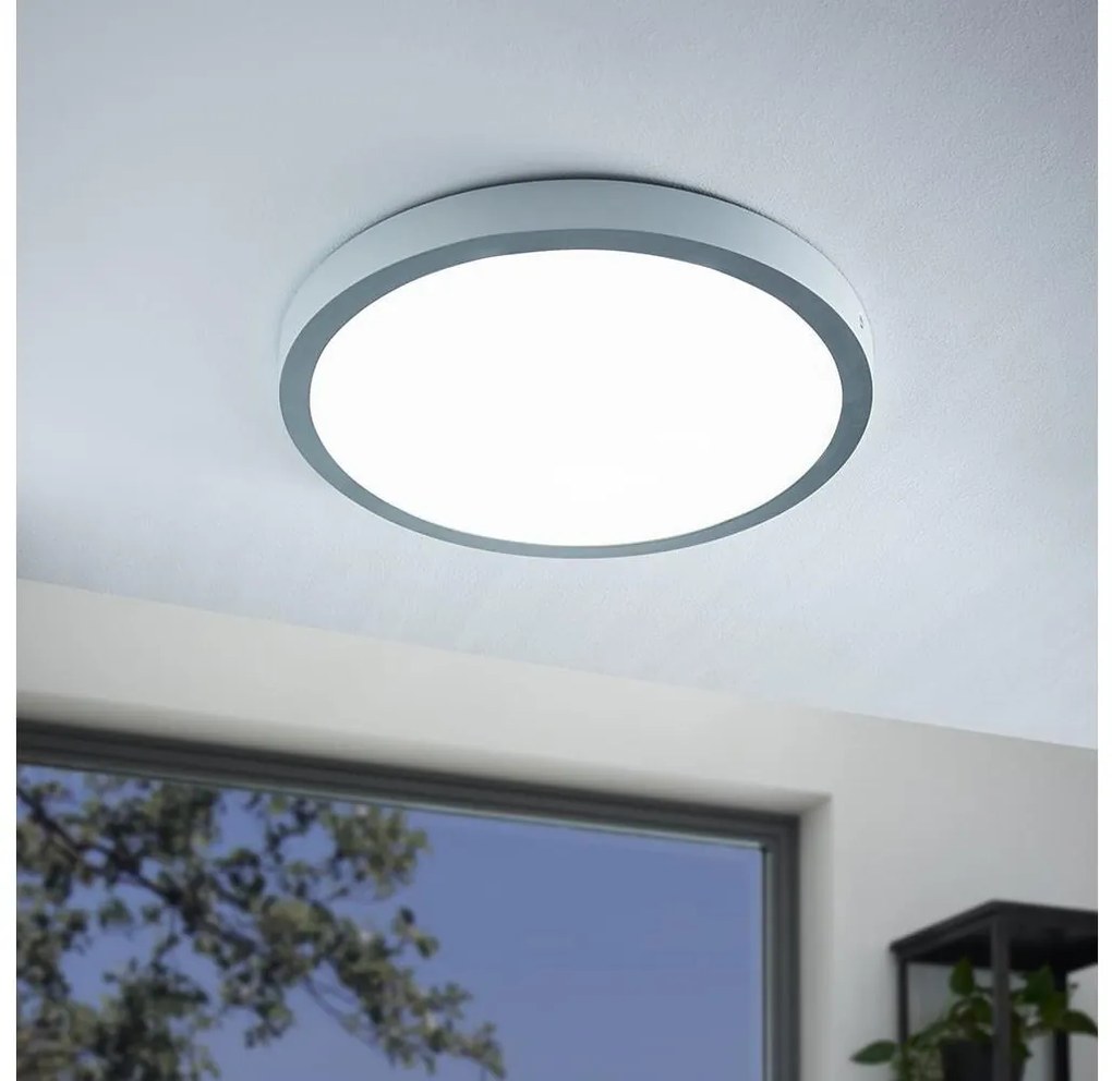 Eglo Eglo 97267 - LED Menyezeti lámpa FUEVA 1 1xLED/25W/230V ezüst kerek 4000K EG97267