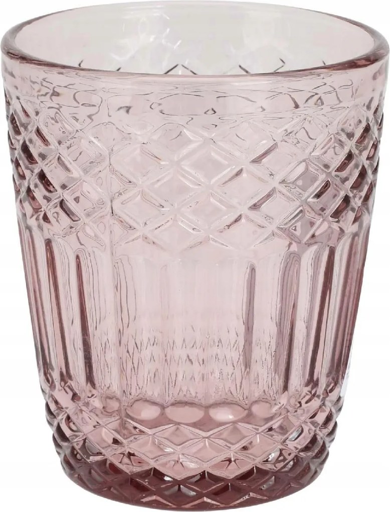 Italos pohár 300 ml rózsaszín Elegáns dombornyomott mintával 9,9cm rózsaszín