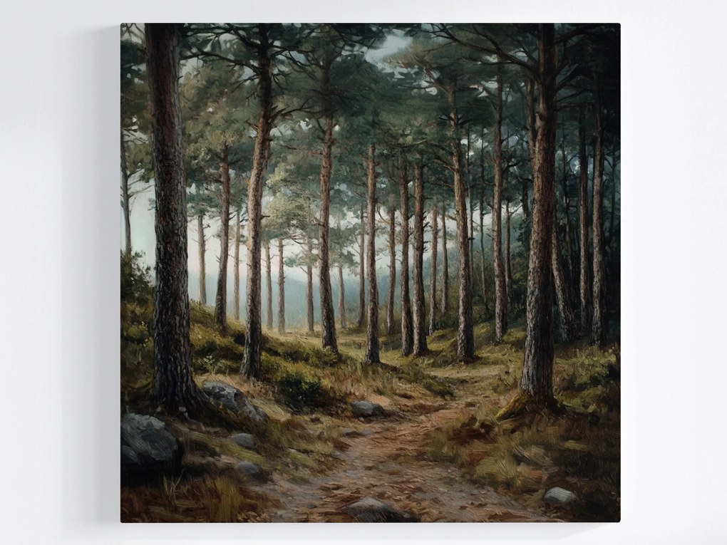 Vászonkép Canvas Tájkép Szabadtéri Erdő Fák Út Ösvény Kilátás 40x40