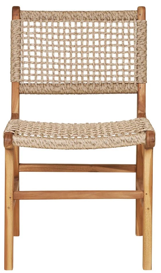 Derby étkezőszék, teakfa/polyrattan, natúr