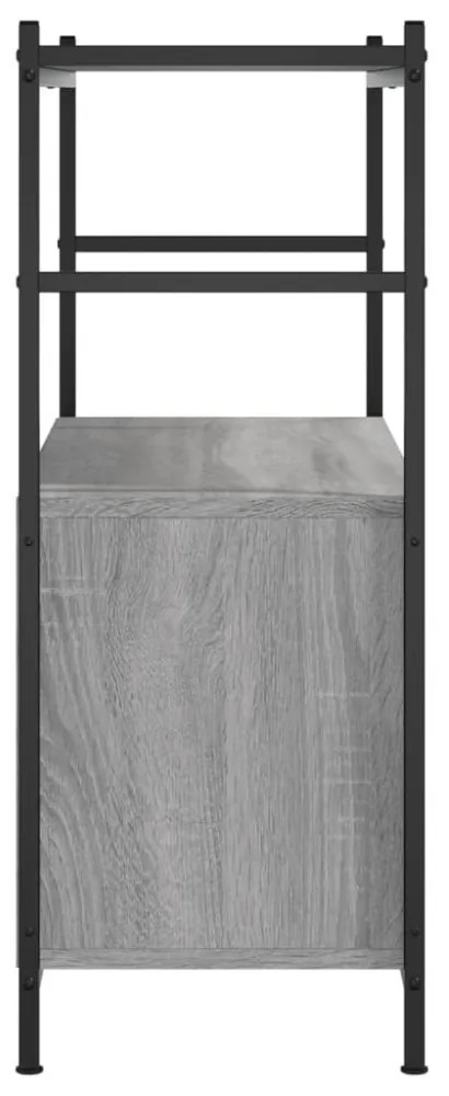 szürke sonoma szerelt fa és vas könyvespolc 80 x 30 x 78,5 cm