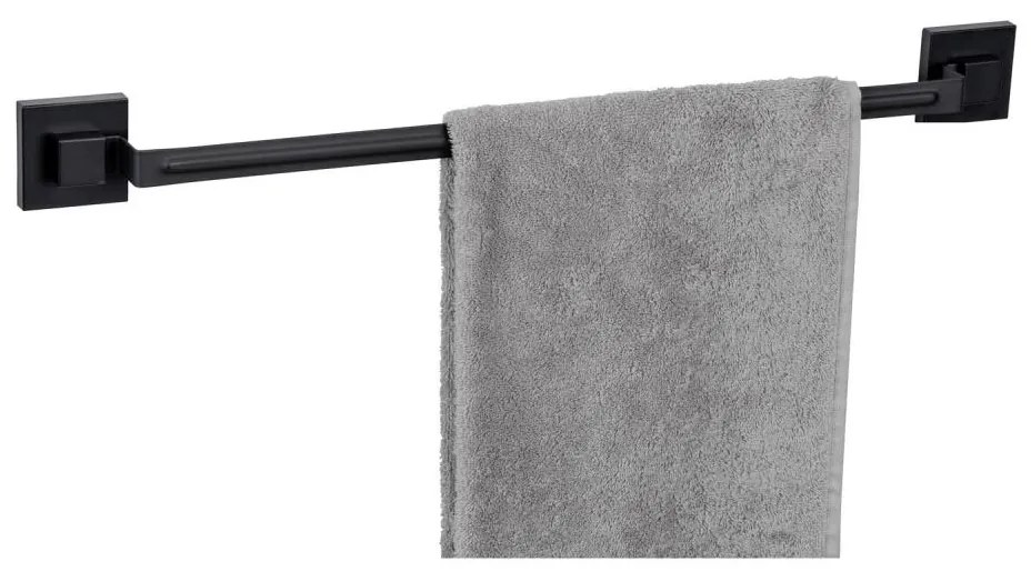 WENKO 71445800 - VACUUM-LOC QUADRO ED törölközőtartó rúd, 60,5x6 cm, fekete