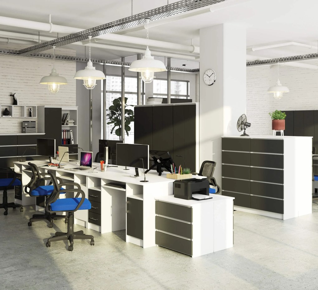 PC asztal Asegura (fehér + grafit). 1117077
