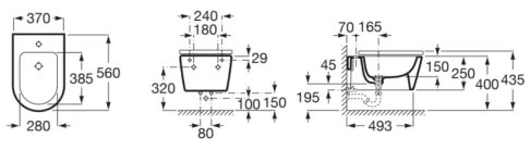 Roca A357525000 - Függesztett bidé INSPIRA kerámia/fehér