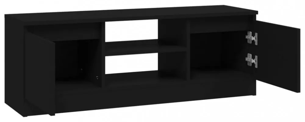 fekete TV-szekrény ajtóval 102 x 30 x 36 cm