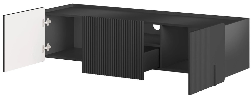 Malmi fali szekrény 150 cm - fekete matt / fekete