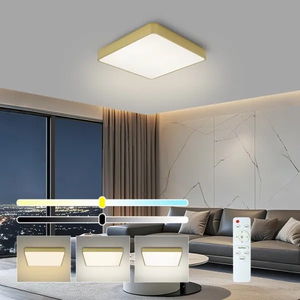 Brilagi-LED dimmelhető mennyezeti lámpatest POOL LED/48W/230V 3000-6000K 50x50 cm arany + távirányító