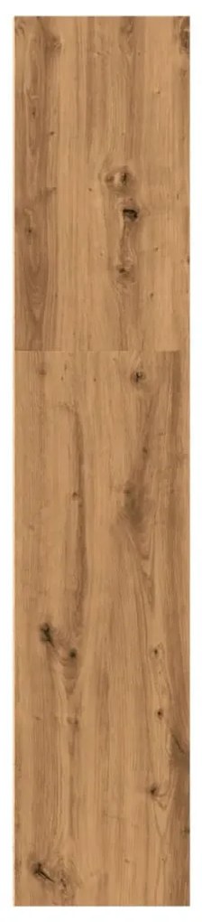 kézműves tölgy színű szerelt fa könyvespolc 40 x 30 x 152 cm