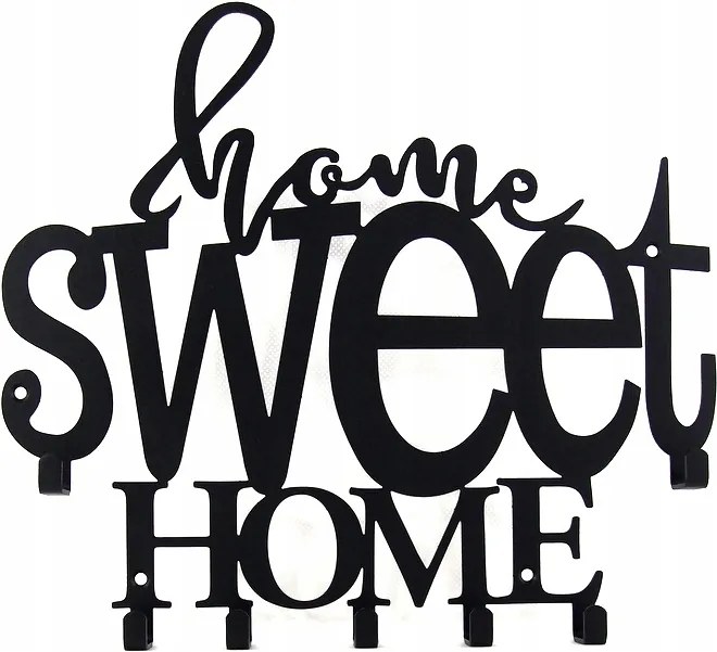 Kulcstartó Fali ruhaakasztó előszoba motívum Home Sweet Home