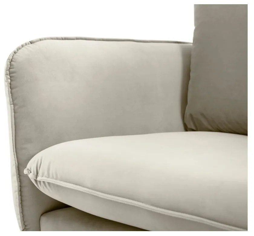 Vienna bézs bársony kanapé, 160 cm - Cosmopolitan Design