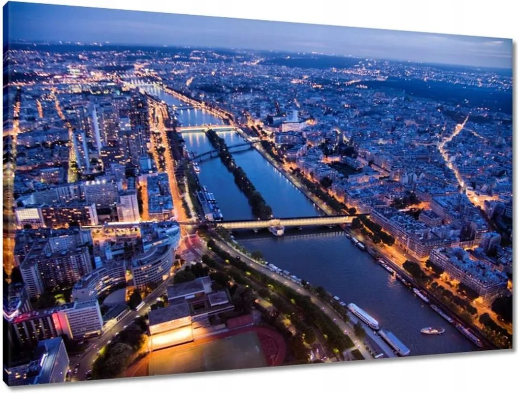 Vászonkép 90x60 Párizs éjszakai panorámája