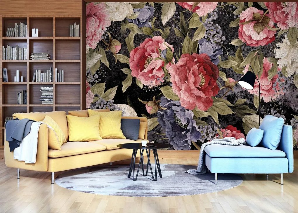 Fotótapéta - Bazsarózsa virágok (152,5x104 cm)