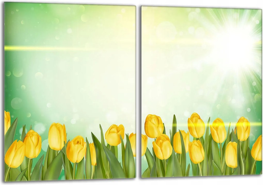 Üveg védőlap tűzhelyhez 40x52 Tulipánok a Konyhába