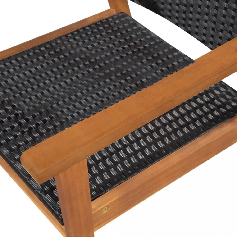 5 részes fekete és barna kültéri polyrattan étkezőgarnitúra