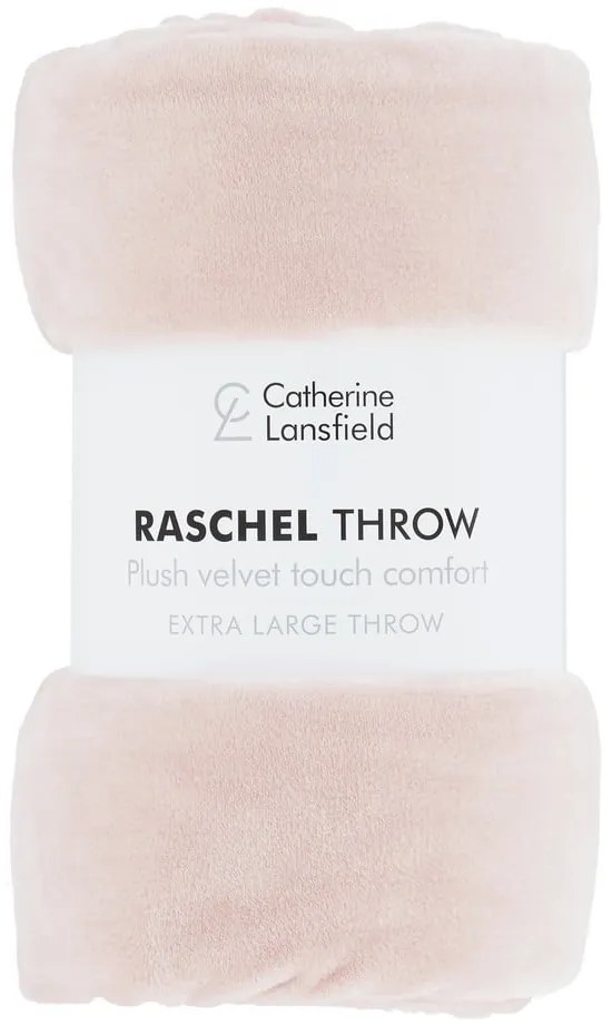 Világos rózsaszín mikroplüss takaró 130x170 cm Raschel Velvet – Catherine Lansfield