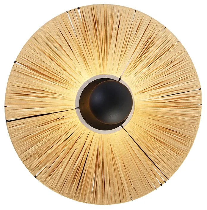 Rusztikus fali lámpa fekete kötéllel 45 cm - Leia