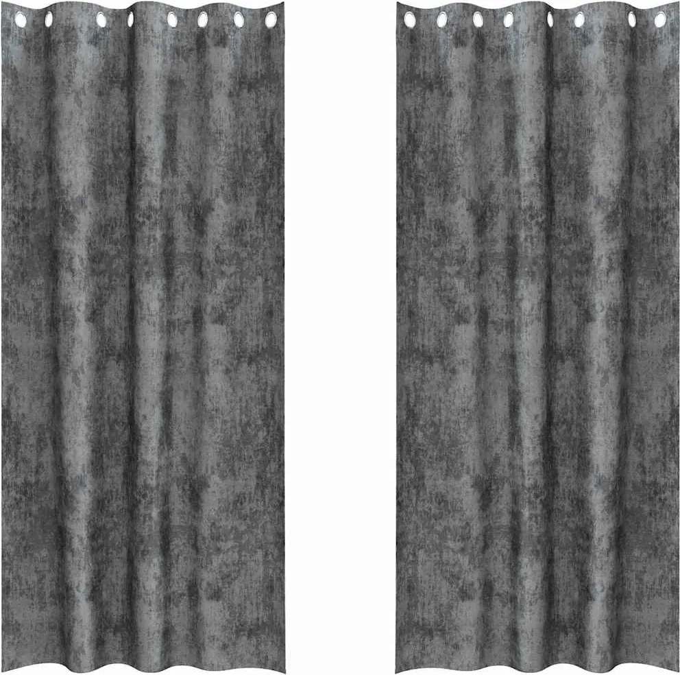 vidaXL Bársonyfüggönyök függönyökkel 2 pcs Szürke 225 x 140 cm Bársony