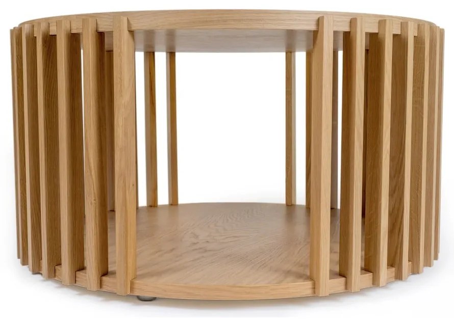 Drum tölgyfa dohányzóasztal, ø 83 cm - Woodman