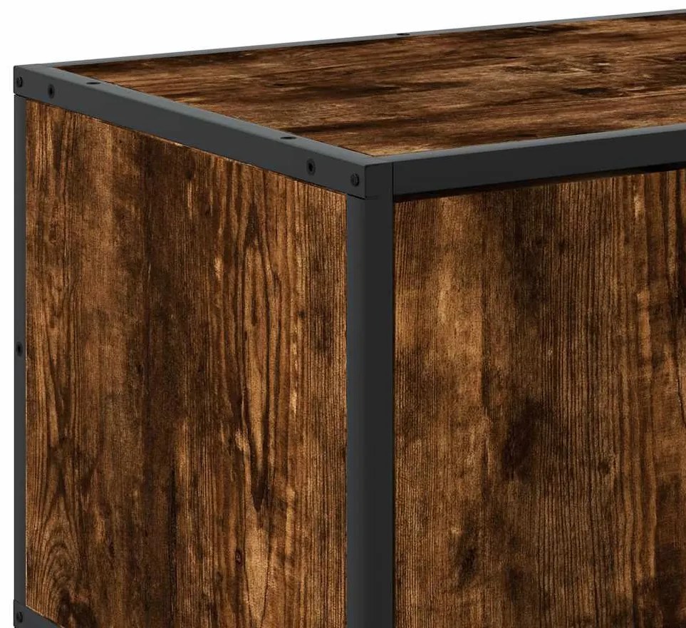 füstös tölgy színű szerelt fa és fém TV-szekrény 120x35x41 cm