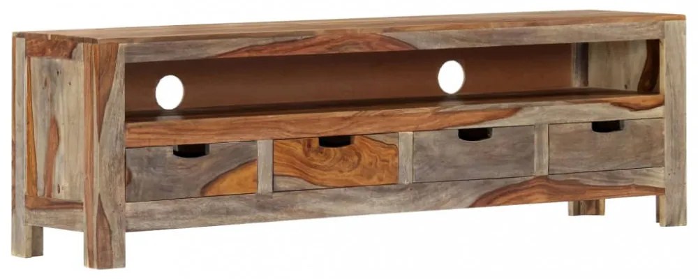 tömör akácfából TV-szekrény 130 x 30 x 40 cm