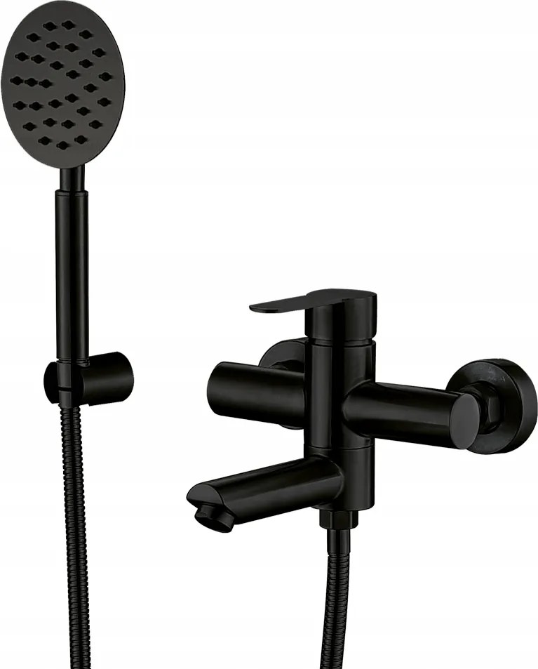 Wezer EKO3-09-BLACK Kádtöltő csaptelep zuhanyszettel