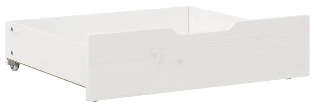 2 db fehér tömör fenyőfa ágy alatti fiók 65 x 55 x 16 cm