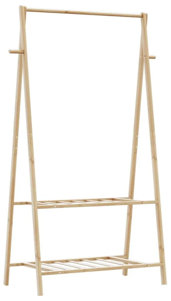 bambusz ruhaállvány polcokkal 96 x 45,5 x 150,5 cm