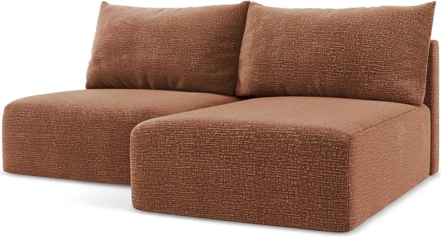 Téglavörös kinyitható-tárolóhelyes sarokkanapé (jobb oldali) Kalena – Makamii