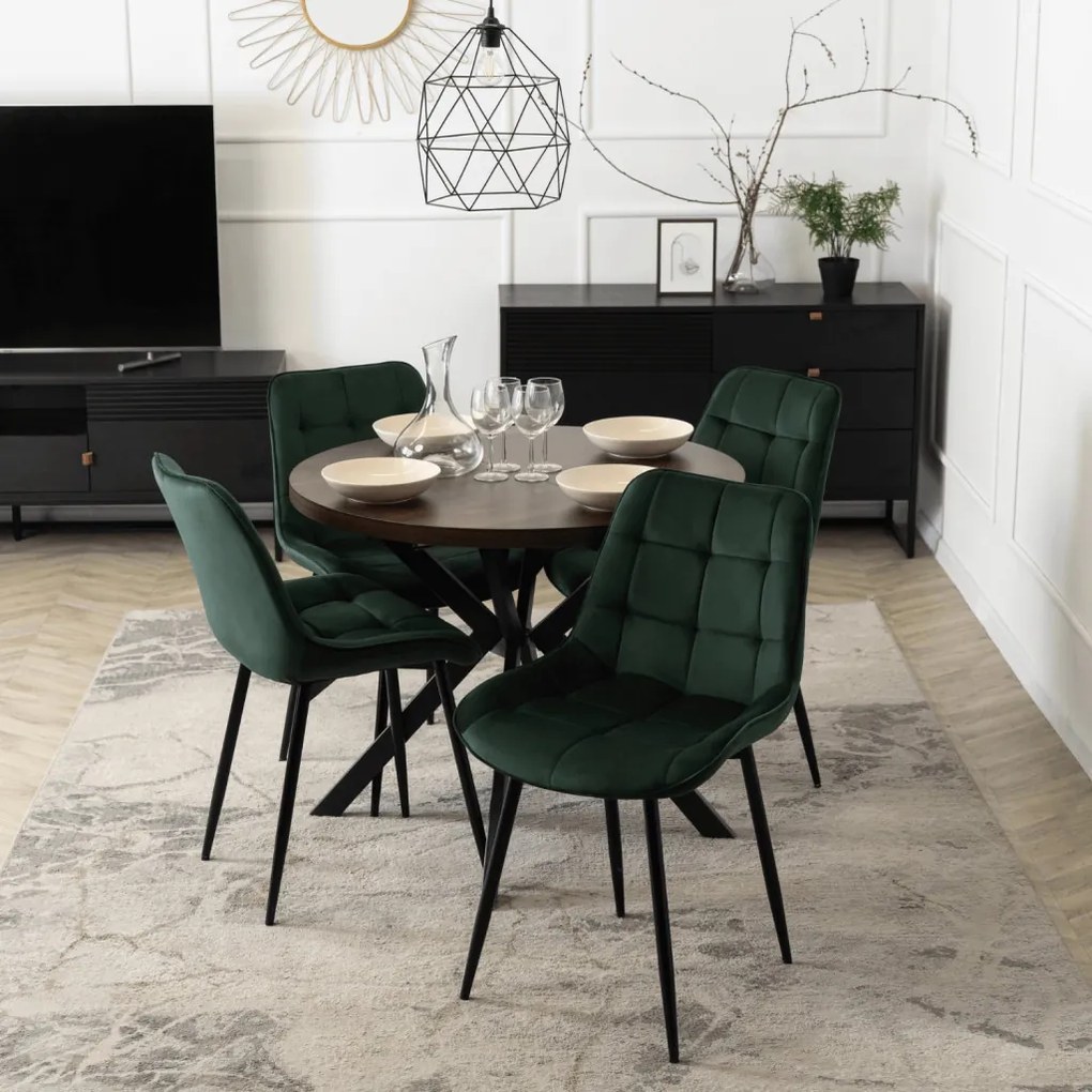 Bővíthető Étkezőasztal Dió/Fekete Színben. LUGO 90-190 cm