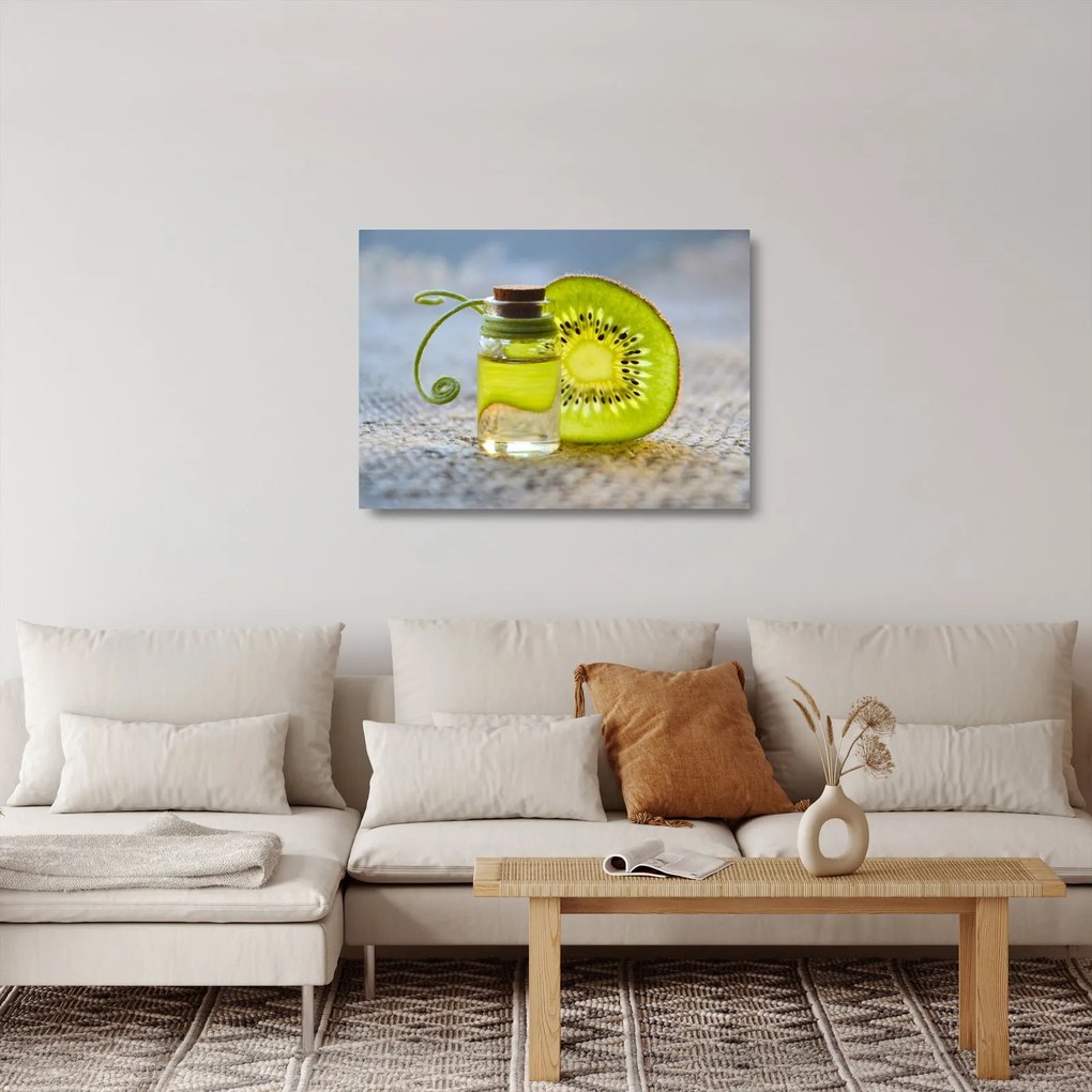 Kép - szeletelt kivi részlete (üvegen) (70x50 cm)
