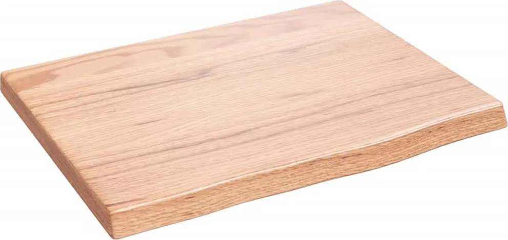 vidaXL világosbarna kezelt tömör fa fürdőszobai pult 40x30x2 cm