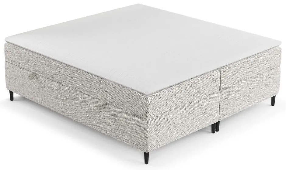 Világosszürke ágyneműtartós boxspring ágy 160x200 cm Araya – Maison de Rêve