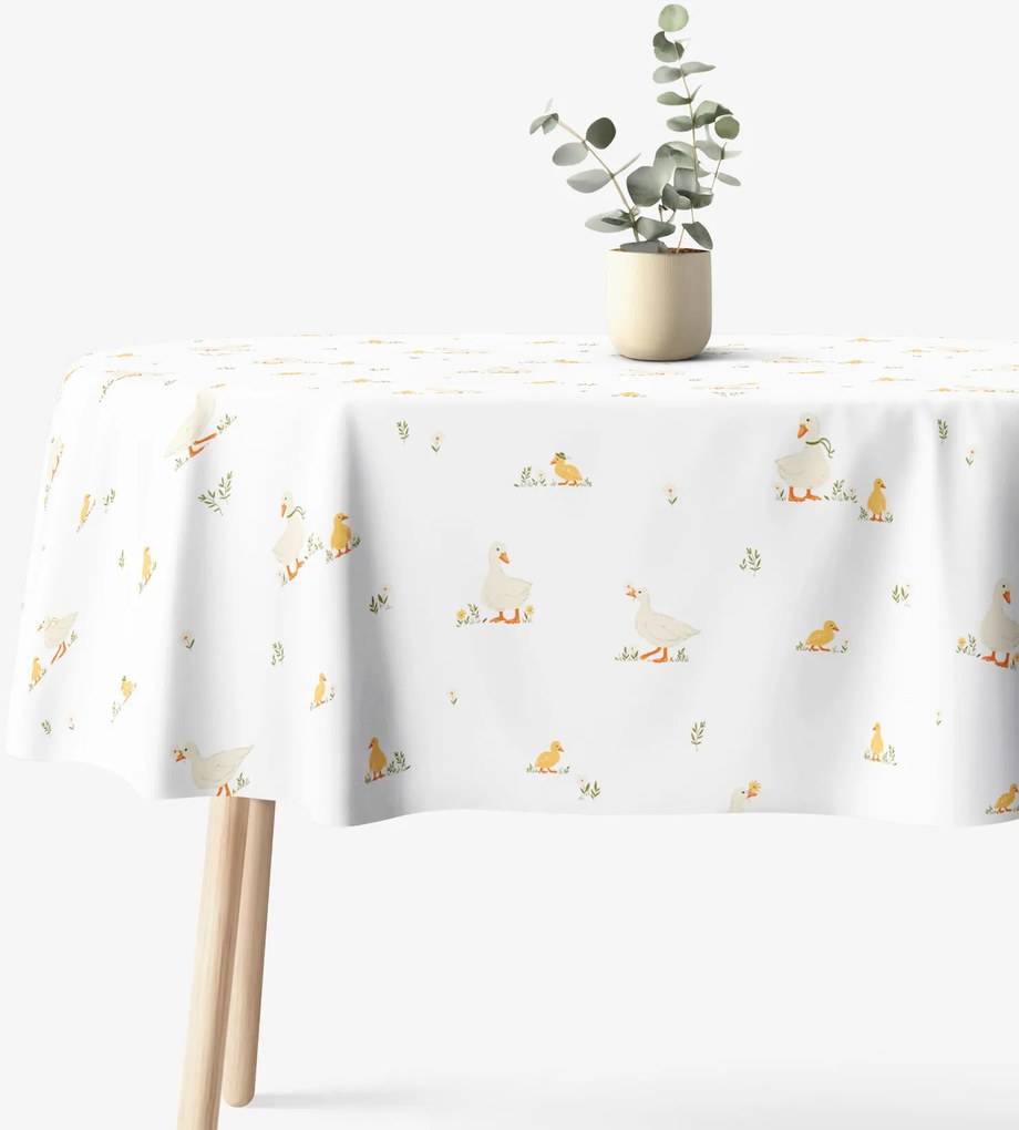 Goldea húsvéti ovális pamut terítő - kacsák 140 x 200 cm