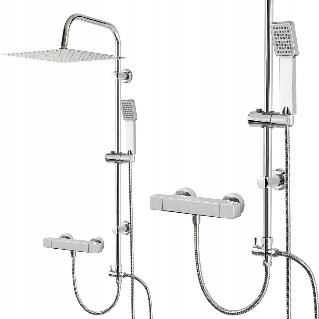 Zuhanyszett Zuhanykabinhoz Termosztát Nagy Esőztetővel 30CM