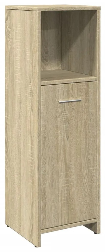 sonoma tölgy színű szerelt fa fürdőszobaszekrény 30x30x95 cm