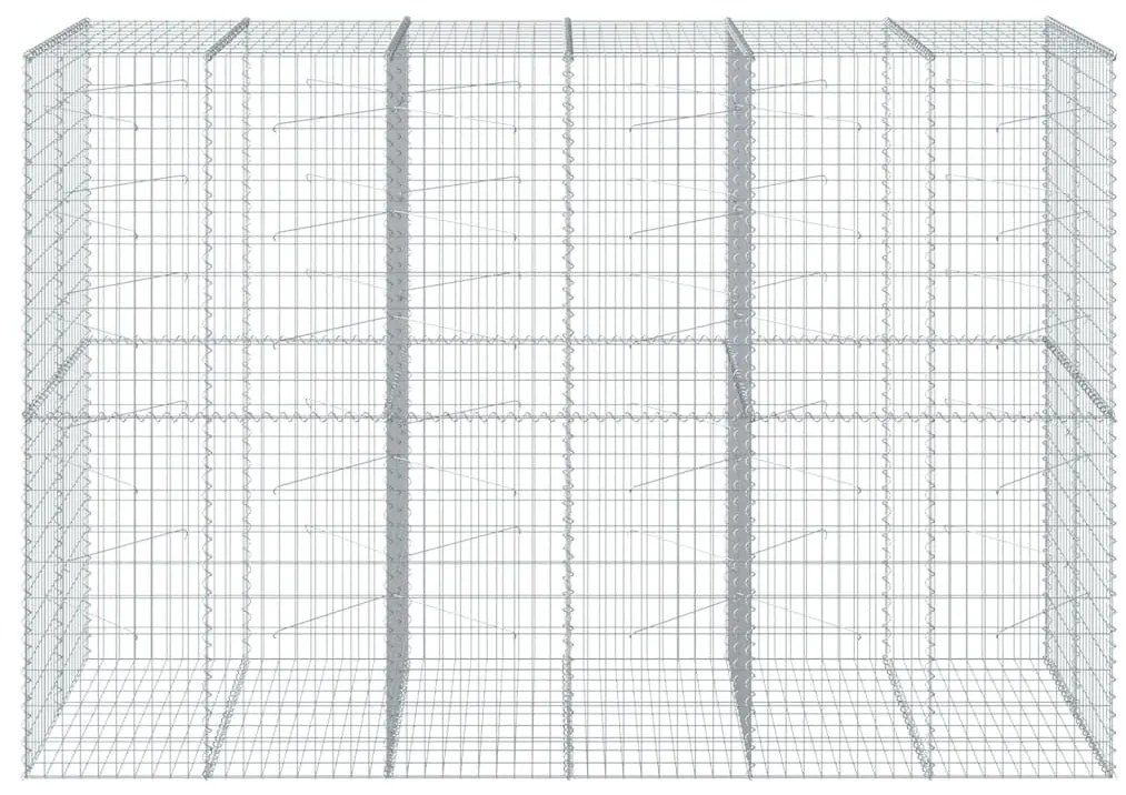 horganyzott vas gabion kosár fedéllel 300 x 100 x 200 cm