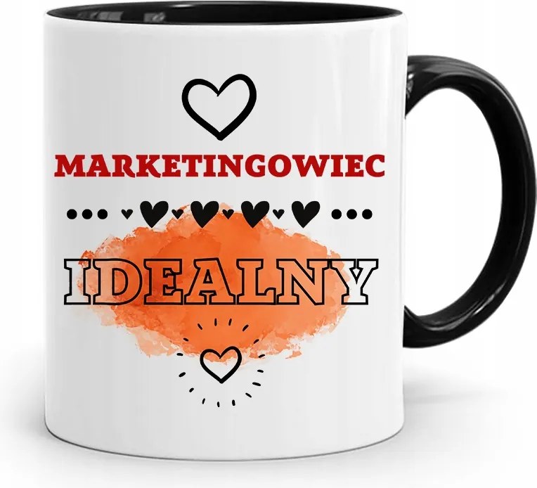 Marketingeseknek Marketing Bögre Fekete Ajándék fényképes nyomtatással